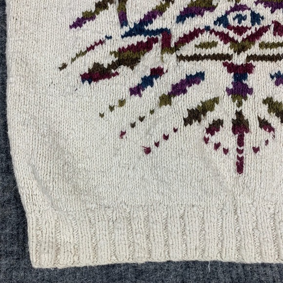 Vintge BD Baggies Sweater Mens Medium White Handknit Aztec Southwestern Abstract - Picture 8 of 12